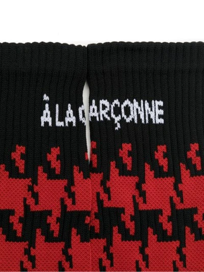 Shop À La Garçonne Houndstooth Socks - Red