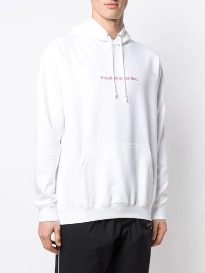 Shop Famt 'freedom Is Not Free' Hoodie In White