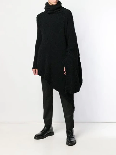 Shop A New Cross Single Sleeve Poncho - Black