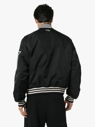 Y-3 YOHJI EMBROIDERED BOMBER JACKET - 黑色