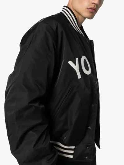 Shop Y-3 Yohji Embroidered Bomber Jacket - Schwarz In Black
