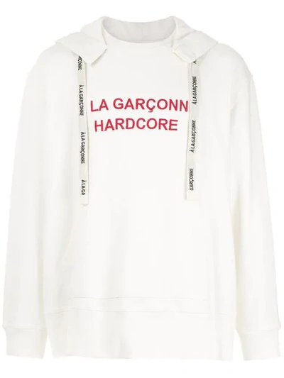 Shop À La Garçonne Hardcore Hoodie In White