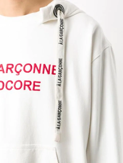 Shop À La Garçonne Hardcore Hoodie In White