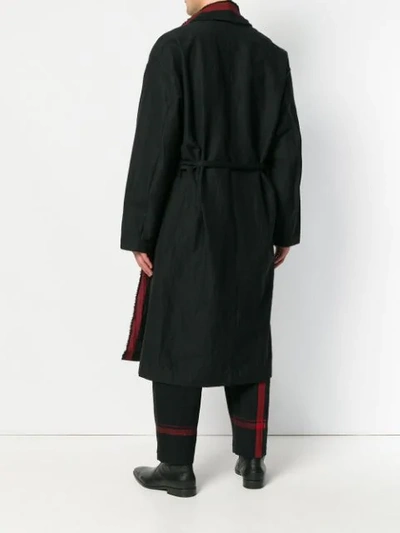 Shop Uma Wang Belted Wrap Coat - Black