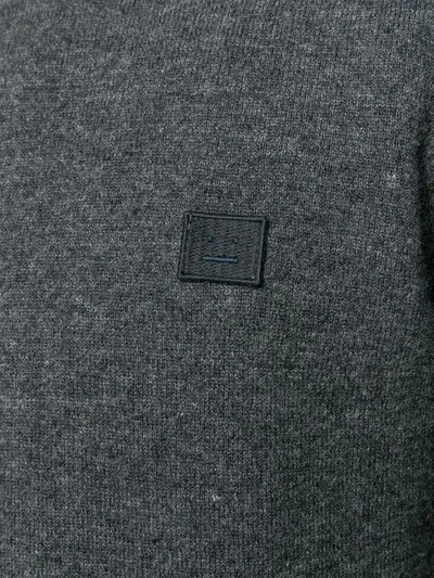 Shop Acne Studios Logo Patch Detailed Jumper In Grey
