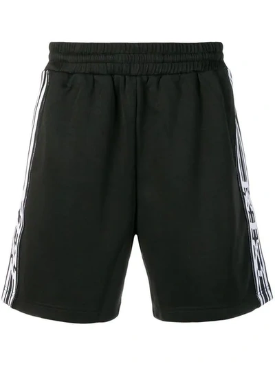 Shop Ktz Ribbon Stripe Jogging Shorts In Black