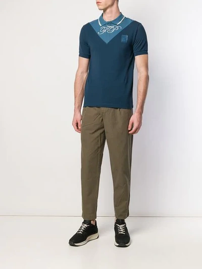 Shop Fred Perry Two Tone Polo Shirt In Blue
