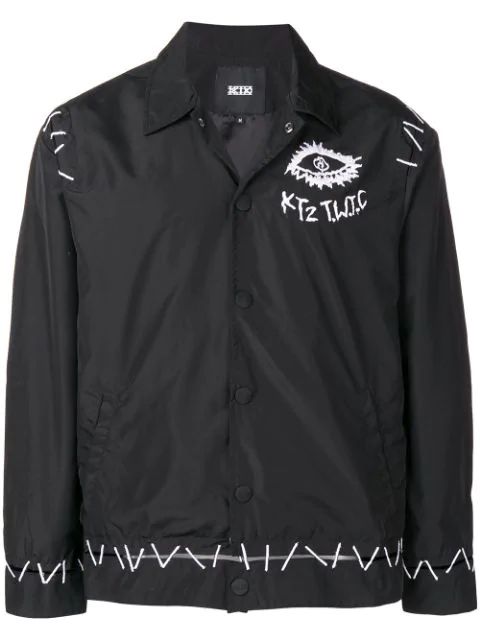 Ktz Pin Embroidered Coach Jacket In Black | ModeSens
