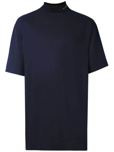 Shop À La Garçonne High Neck T-shirt In Blue