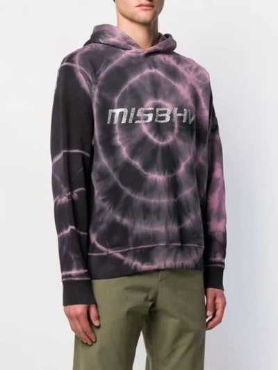 Shop Misbhv Tie-dye Logo Hoodie In Black ,pink