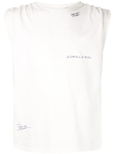 Shop Ground Zero Roll-sleeves Tank Top In White