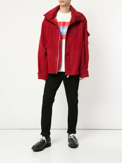 Shop Ambush Logo Printed Jacket In Red