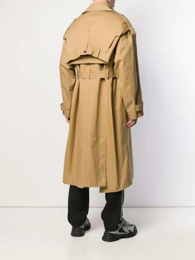 Shop Ader Error Oversized Trench Coat In Neutrals