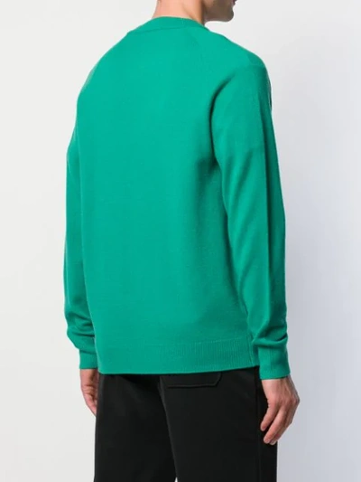 Shop Acne Studios Face Patch Cardigan In Green