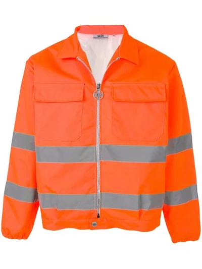 Shop Gcds Contrast Stripe Jacket In Orange