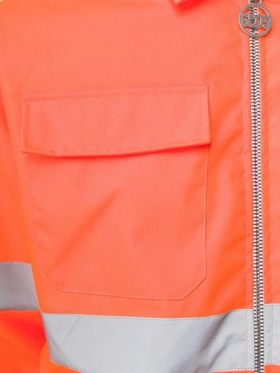 Shop Gcds Contrast Stripe Jacket In Orange