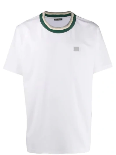 Shop Acne Studios Face Patch T-shirt In 183-optic White