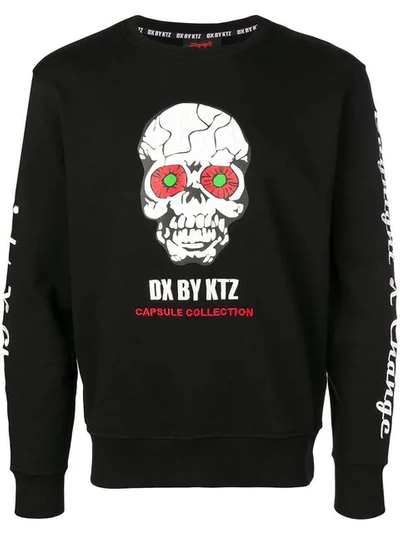 Shop Ktz Printed Skull Sweatshirt In Black