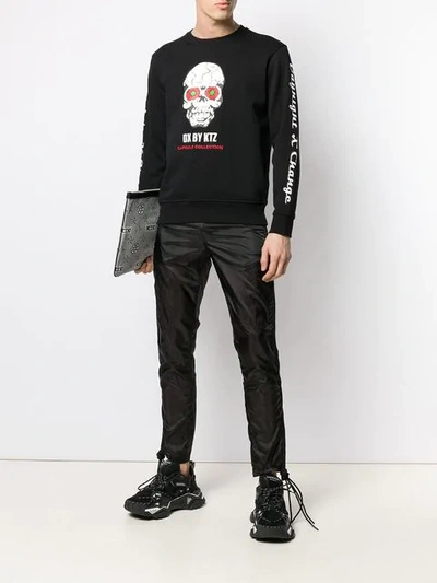 Shop Ktz Printed Skull Sweatshirt In Black