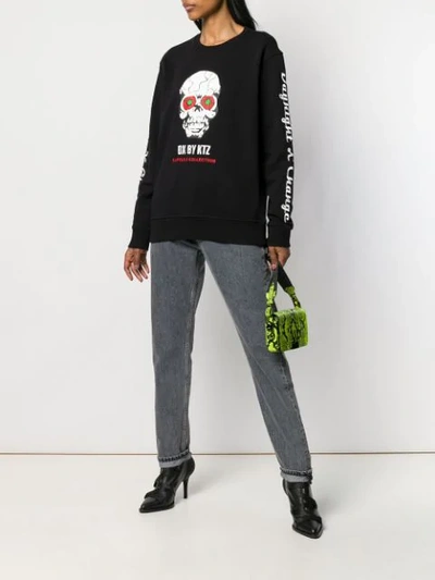 Shop Ktz Printed Skull Sweatshirt In Black