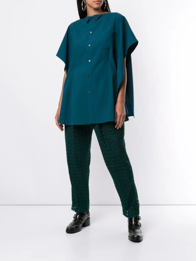 Shop Facetasm Lace Patterned Trousers - Green