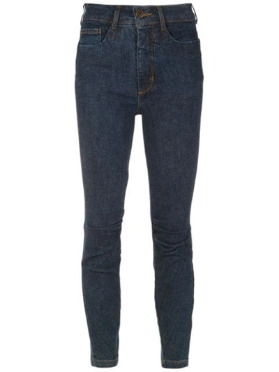 Shop Àlg Ruched Skinny-fit Jeans In Blue