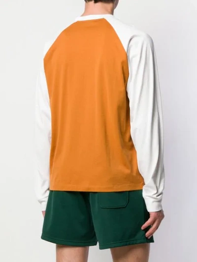 Shop Acne Studios Printed Long Sleeve T-shirt In Bcf-saffron Yellow