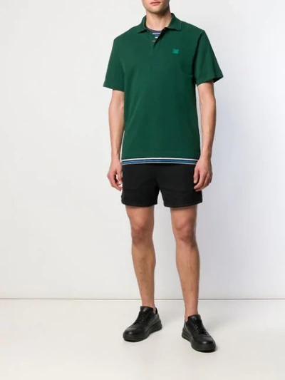 Shop Acne Studios Face Patch Polo Shirt In Green