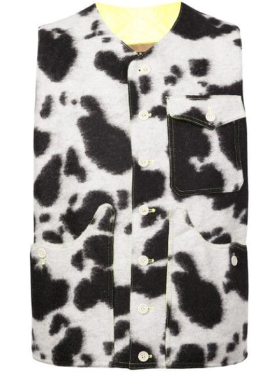 OLOAPITREPS COW PATTERN WAISTCOAT - 黑色