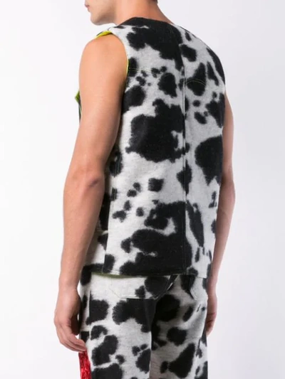 Shop Oloapitreps Cow Pattern Waistcoat In Black