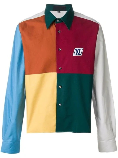 Shop Xander Zhou Colour Block Shirt In Multicolour