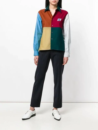 Shop Xander Zhou Colour Block Shirt In Multicolour