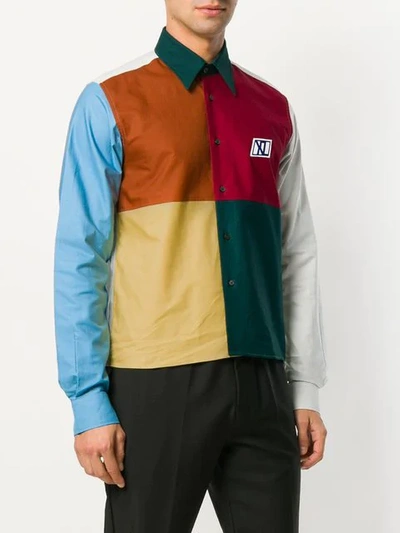 Shop Xander Zhou Colour Block Shirt In Multicolour