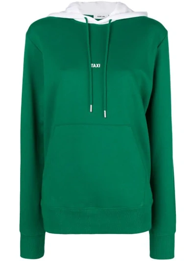 Shop Helmut Lang Printed Logo Taxi Hoodie - Green