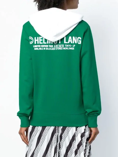 Shop Helmut Lang Printed Logo Taxi Hoodie - Green