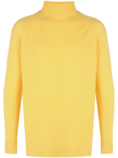 Shop The Elder Statesman Highland Turtleneck Cashmere Sweater In Yellow