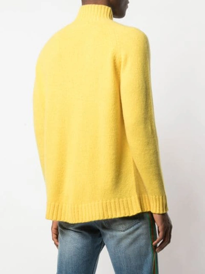 Shop The Elder Statesman Highland Turtleneck Cashmere Sweater In Yellow