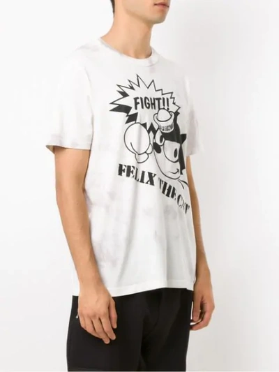 Shop À La Garçonne + Hering 'fight' T-shirt In White