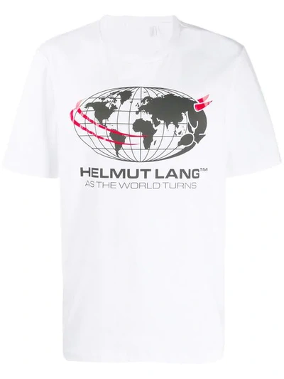 Shop Helmut Lang Globe Print T-shirt - White