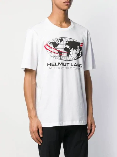 Shop Helmut Lang Globe Print T-shirt - White