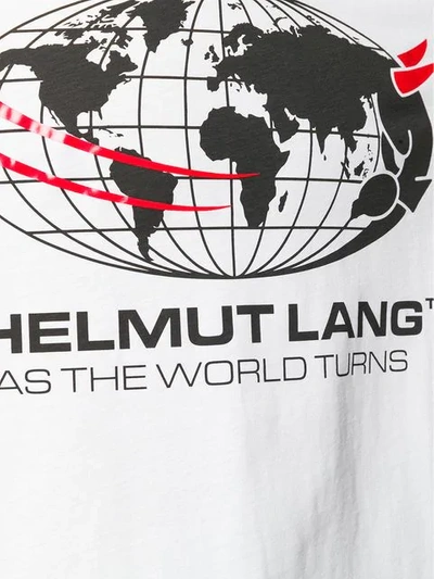 Shop Helmut Lang Globe Print T-shirt - White