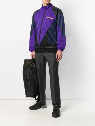 Shop Martine Rose Off-centre Zipped Jacket In Purple