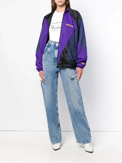 Shop Martine Rose Off-centre Zipped Jacket In Purple