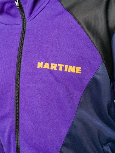 Shop Martine Rose Off-centre Zipped Jacket In Purple