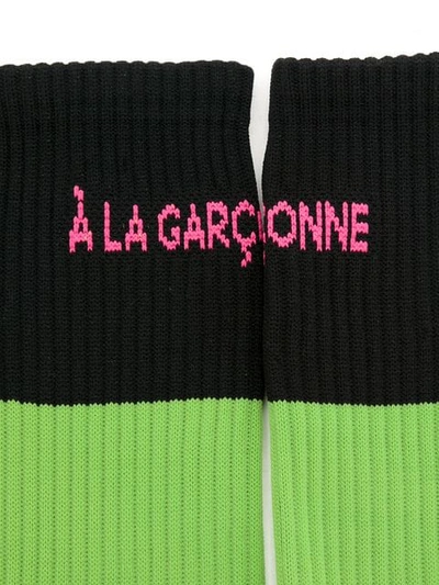 Shop À La Garçonne Two-tone Socks In Preto E Verde