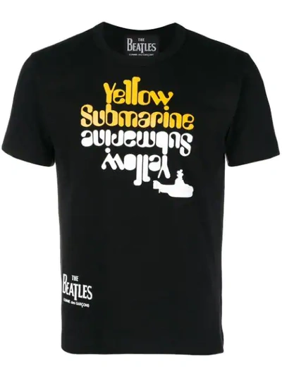 Shop Comme Des Garçons Lyrics Printed T-shirt In Black
