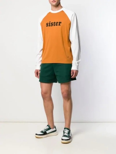ACNE STUDIOS FACE PATCH TRACK SHORTS - 绿色
