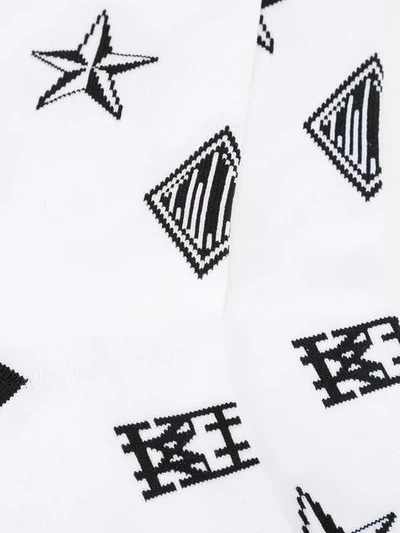 Shop Ktz Multi-patterned Logo Socks In White