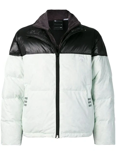 Shop Adidas Originals By Alexander Wang Two Tone Padded Jacket In Green