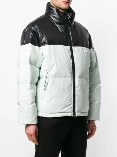 Shop Adidas Originals By Alexander Wang Two Tone Padded Jacket In Green